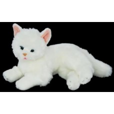 White Laying Plush Cat